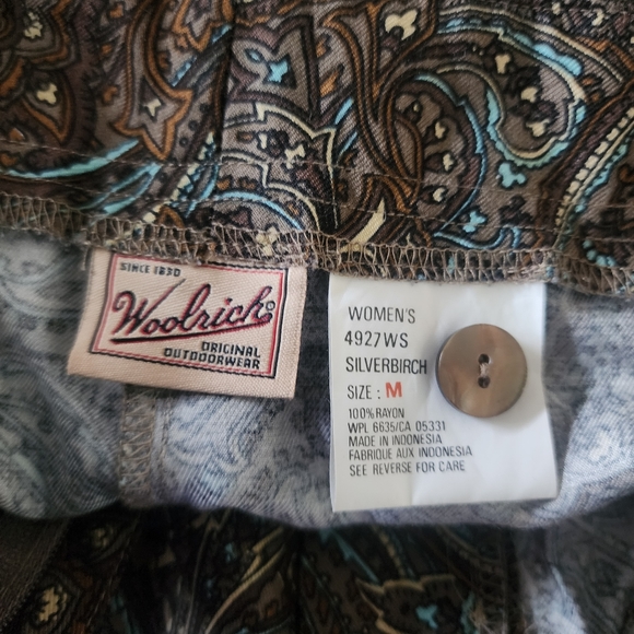 Woolrich Brown Paisley Rayon Pleated Pants - Picture 10 of 11